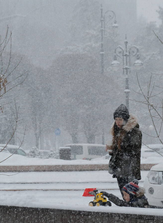 Обильный снегопад обрушился на Алматы – Фото №7