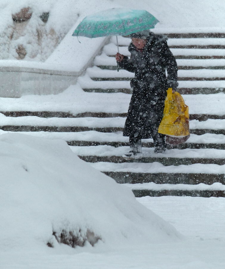 Обильный снегопад обрушился на Алматы – Фото №14