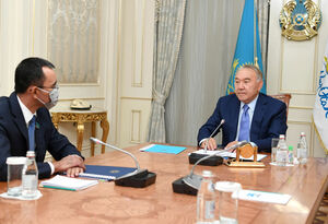 Председатель партии «Nur Otan» Нурсултан Назарбаев встретился с Председателем Сената Парламента Мауленом Ашимбаевым