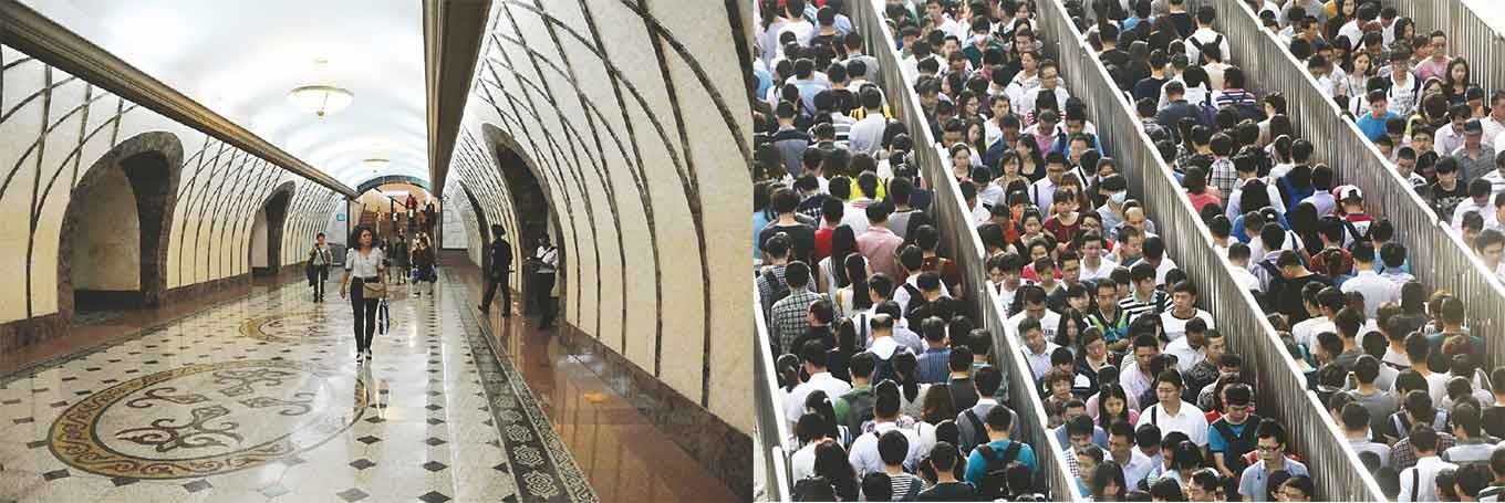 Метро в Алматы и в Пекине.