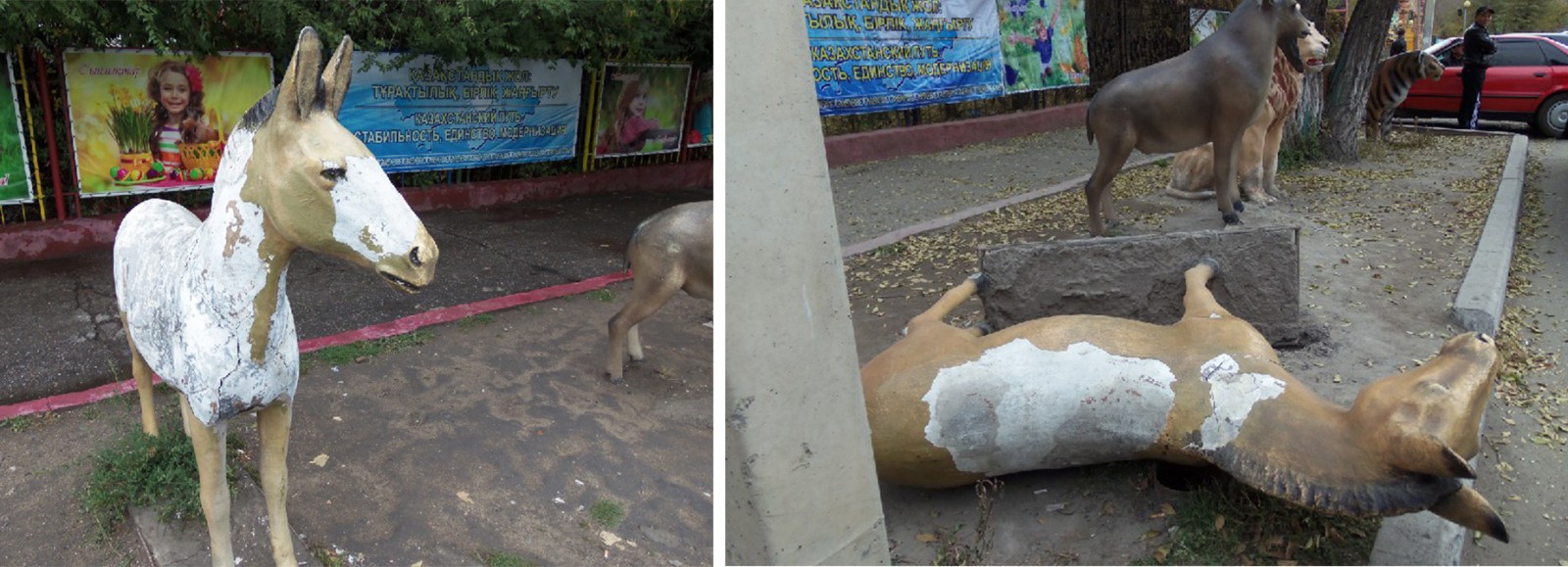 В таком виде осел простоял около двух лет, а потом пал.