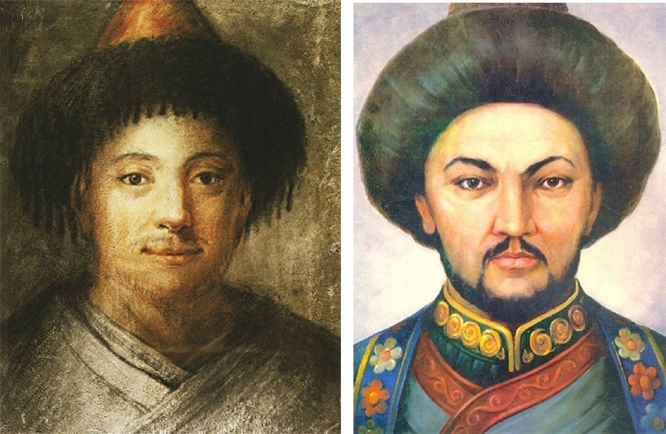 Оригинальный портрет Джона КЭСТЛЯ(слева). Вариант художника А. БУХАРБАЕВА. (справа)