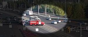 Ехавшая на вызов пожарная машина столкнулась с трамваем в Усть-Каменогорске
