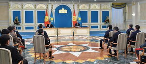 Президенты Казахстана и Кыргызстана провели совместный брифинг для СМИ
