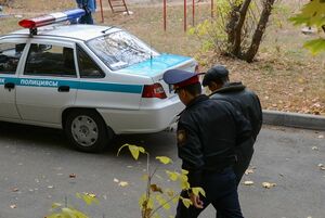 Схватился  за кирпич
