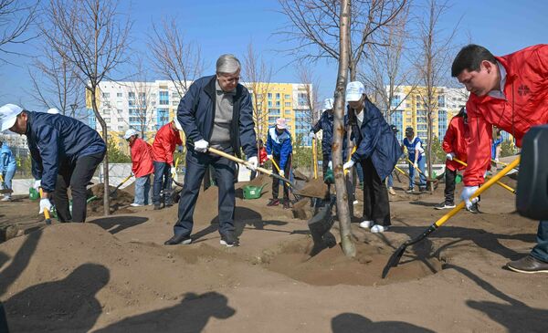 Глава государства принял участие в городском субботнике
