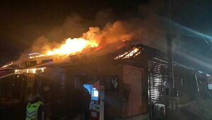 Крупный пожар произошел в банном комплексе Экибастуза