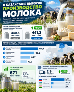 В Казахстане выросло производство молока