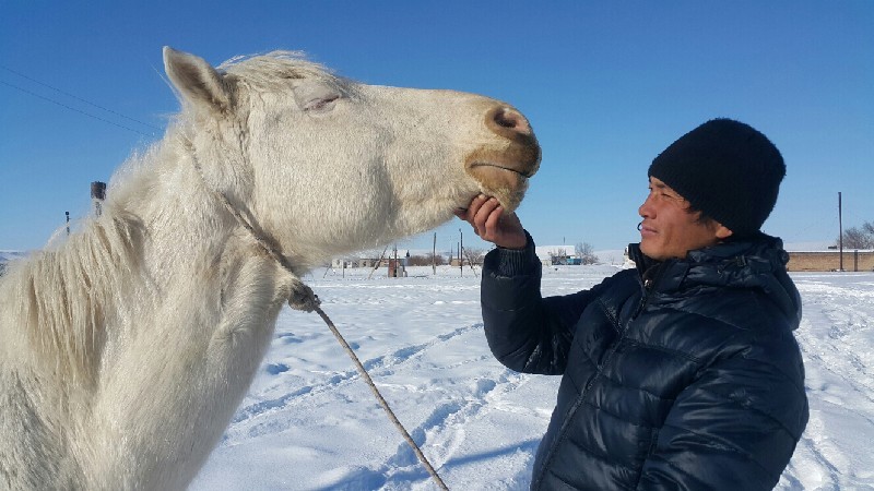 Старший табунщик крестьянского хозяйства “Софин” Дамир ХАБДОЛДАНОВ.