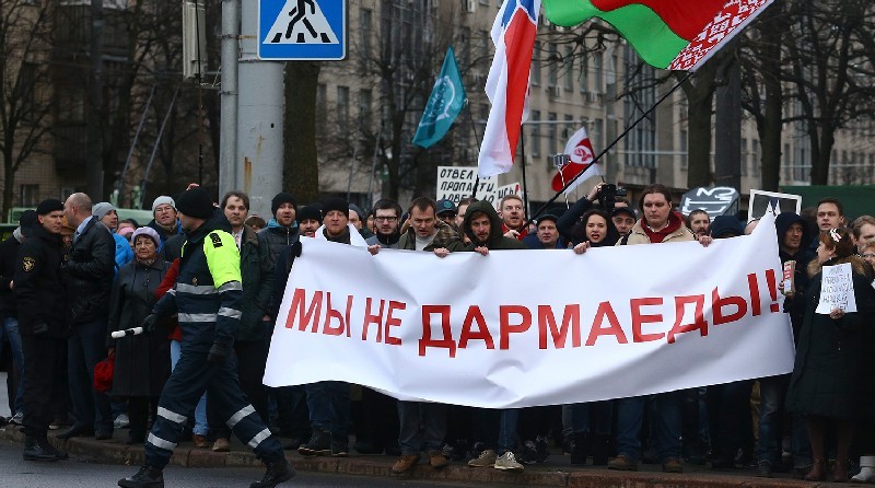 Весной этого года по всей Белоруссии прошли митинги против “декрета о тунеядцах”.