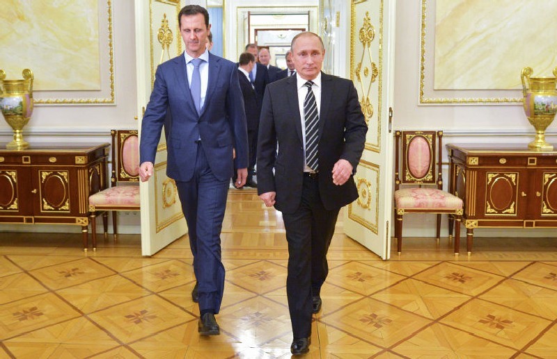 20 октября 2015 года. Москва. Президенты Сирии и России Башар АСАД и Владимир ПУТИН во время встречи в Кремле.