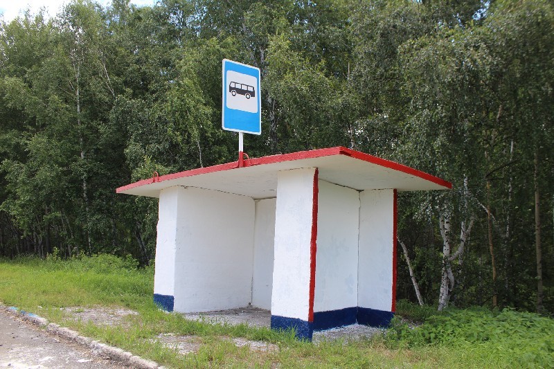 Остановка перед поворотом на Токуши стала общественным туалетом.