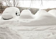 Снег в большом городе